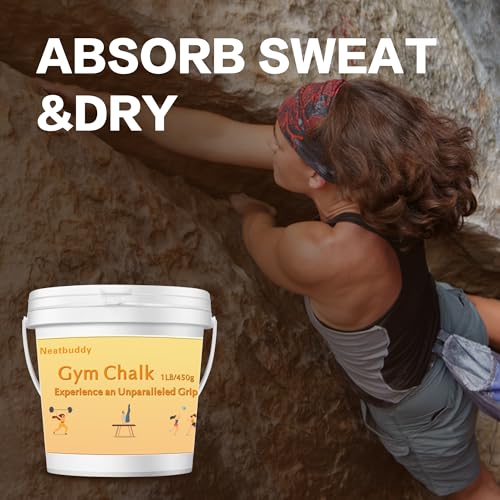 1LB Gym Chalk Bucket|Lifting Chalk|carbonato de magnesio– Premium Chalk Powder with Bag & Spoon for Weightlifting, Gymnastics & Climbing