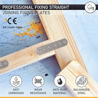 20 Pack Straight Flat Metal Connector Plates (3.94" x 0.63") Galvanized Steel Repair & Joining Brackets for Shelves, Furniture, Wood Fixing & DIY Projects - size: 3.94" x 0.63" (100 x 16mm)