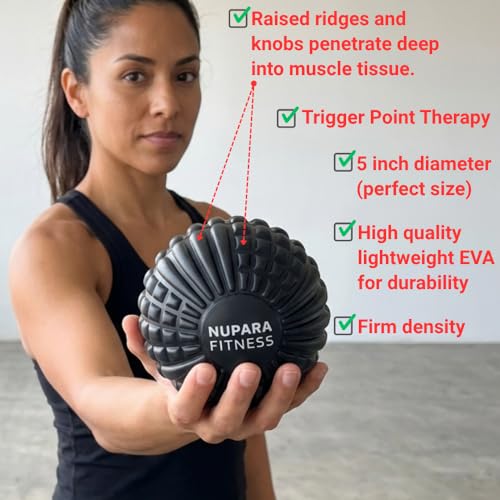 Massage Ball - Myofascial Release Ball for Recovery in Muscles, Shoulder, and Back. Trigger Point Massage and Pressure Point Therapy. (5-inch) - color: Purple