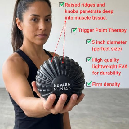 Massage Ball - Myofascial Release Ball for Recovery in Muscles, Shoulder, and Back. Trigger Point Massage and Pressure Point Therapy. (5-inch) - color: Purple