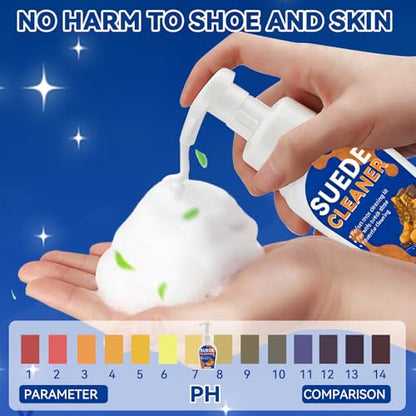 Suede Shoe Cleaner, Premium Sneaker Cleaning Kit with Brush, Shoe Cleaner for White Sneaker, Suede, Leather