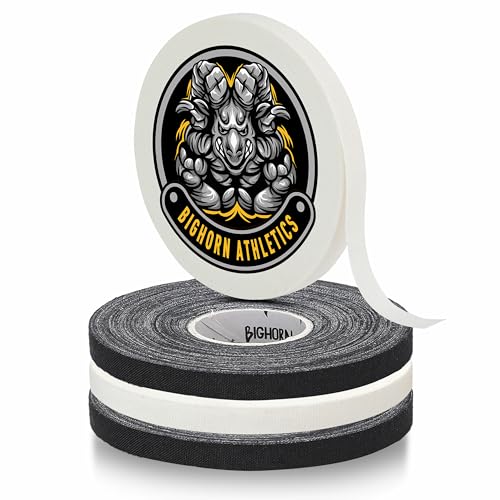 Bighorn Athletics Finger Tape, 0.2" x 45ft, 4 Rolls, Black/White | Fingers & toes support in Jiu Jitsu, Rock Climbing, Running, MMA. EZ tear tape, Zinc oxide adhesive, peels off clean. - color: Black/White, size: 0.2-Inch