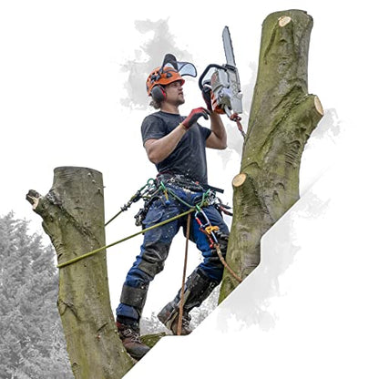 Pelican Rope 24-Strand 7/16 in (11 mm), USA Made Arborist Rope - 5,400 lb MBS - Static Climbing Rope - Lightweight - Arborist-24™ - 150 Ft - Tight Spliced Eye - Yellow Black - size: 150 ft, style: Tight Spliced Eye