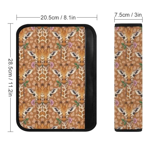 2 Pack Universal Fit Car Seat Belt Pad for Adult Use, All Vehicles, Giraffe Flower Seat Belt Covers Cushion, Anti-Slip Pad - color: Pattern 638