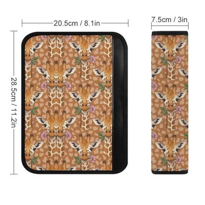 2 Pack Universal Fit Car Seat Belt Pad for Adult Use, All Vehicles, Giraffe Flower Seat Belt Covers Cushion, Anti-Slip Pad - color: Pattern 638