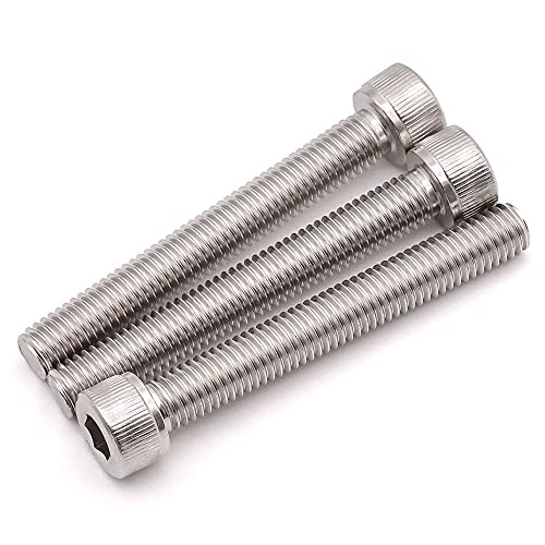M4-0.7 x 40mm (50 Pack) Stainless Socket Head Cap Screws, 304 Stainless Steel 18-8, Plain Finish, Full Thread Coverage, by RoyceMart - size: M4-0.7 x 40mm