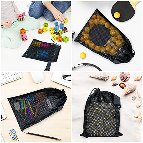 10 PCS With Clips Mesh Drawstring Bags, Portable Nylon Storage Bags for toy,Sports Storage,Outdoor activities etc. (11.8x15.7in) - size: 11.8x15.7in