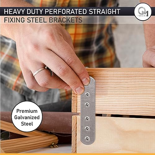 20 Pack Straight Flat Metal Connector Plates (3.94" x 0.63") Galvanized Steel Repair & Joining Brackets for Shelves, Furniture, Wood Fixing & DIY Projects - size: 3.94" x 0.63" (100 x 16mm)