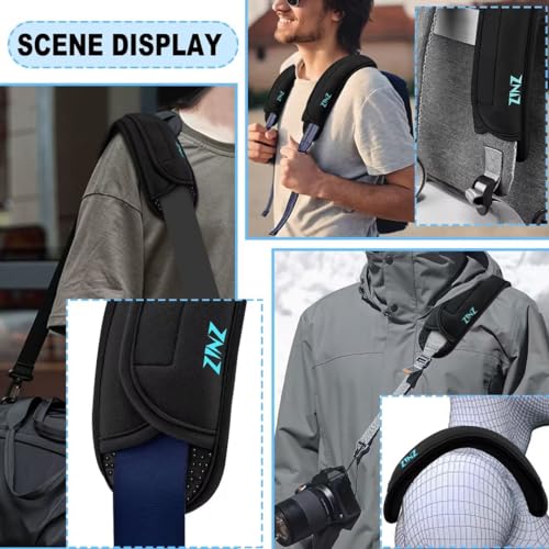 ZINZ 2-Pack Universal Shoulder Pad with Ultra thick Cushion for Bag Luggage Bag Crossbody, Plus Long & Anti-Slip & Breathable,Black-2Pack - color: Black-2pack