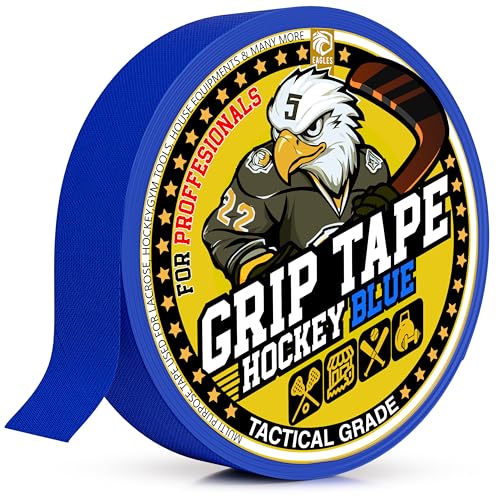 EAGLES Hockey Tape Multipurpose Cloth Tape Roll for Lacrosse Baseball & Softball Bats, Rackets, Pullup Bars, Gardening Tools, Sports Gift Perfect for Wrist, Ankle, Foot, Knee and Hand Taping - color: Blue