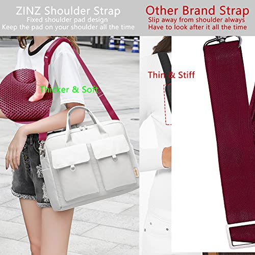 ZINZ Shoulder Strap 78" Universal Handbag Strap with Ultra-thick Fixed Padded and Dual Balanced Adjustable Buckles Shoulder Crossbody Strap for Briefcase Messenger Bag Laptop bag Luggage，Red - color: Red