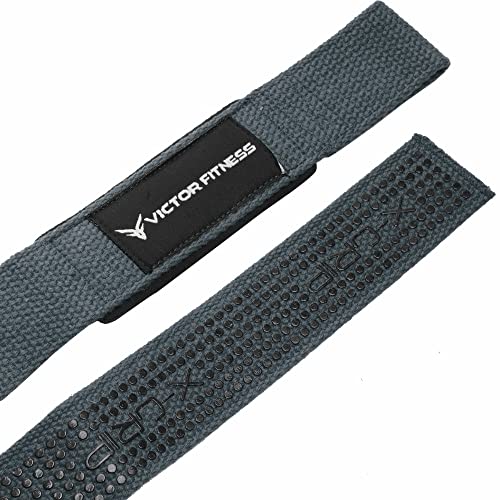 24" Padded Weightlifting Straps with X-Grip + 2 Quick Release Barbell/Dumbbell Collar Clamps - color: Gray
