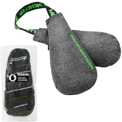 Meister Glove & Shoe Eco Deodorizer + Refill - 1-Year Supply | Washable shell and replaceable scented refills absorb moisture and odor for boxing & sports gloves, shoes and bags - style: Fresh Linen