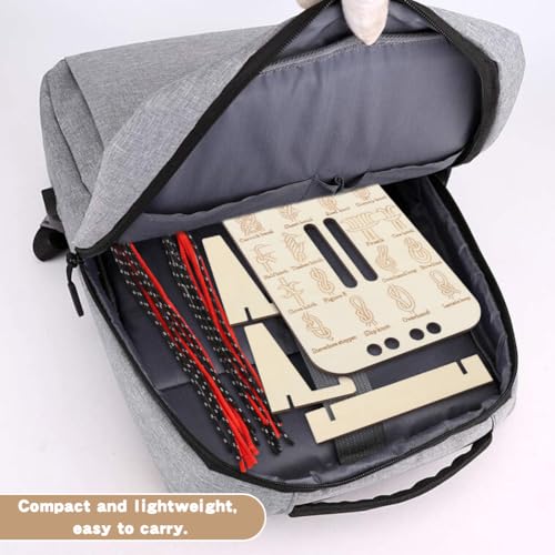 Learn Knot Training Board with 16 Knotting Methods - Wooden Knot Tying Kit for Outdoor Camping & Sailing
