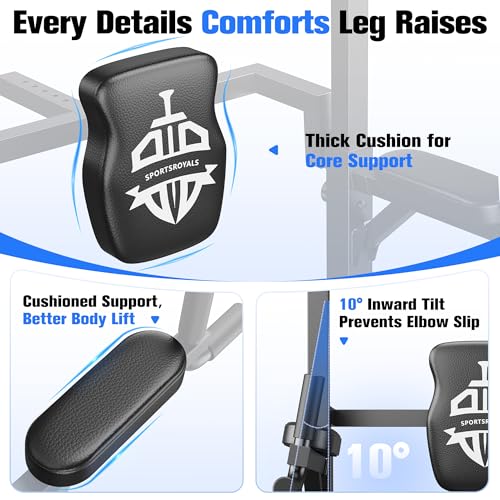 Sportsroyals Power Tower Pull Up Bar Station, 450LBS Stable Pull Up Dip Station for Home Gym Strength Training Equipment | FED Fitness - color: Black-01