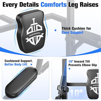 Sportsroyals Power Tower Pull Up Bar Station, 450LBS Stable Pull Up Dip Station for Home Gym Strength Training Equipment | FED Fitness - color: Black-01