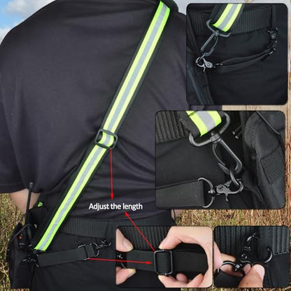 HYS Walkie Talkie Holster with Reflective Shoulder Strap w/Padded Non-Slip | Molle Radio Pouch-Anti-Sway, for Motorola APX6000 APX8000 APX Series President Cobra Uniden Handheld CB Radio - color: Green