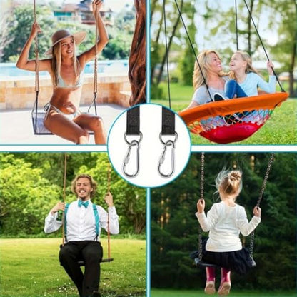 2 Pack Tree Swing Straps Hanging Kit Heavy Duty Belt with Safer Lock Snap Hook Clip Carabiner Connector for Hammock Punching Bag Swings Chair Seat Gym Bar Handle Outdoor(2Pcs 25Cm*25Mm) - color: 2pcs 25cm*25mm
