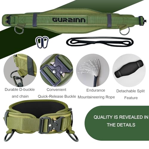 Weight Lifting Belt Gym Fitness with Quick Locking, Dip Belt with rope, Weighted Pull Up Belt for Gym Fitness Powerlifting Squat - color: Green, size: Larger