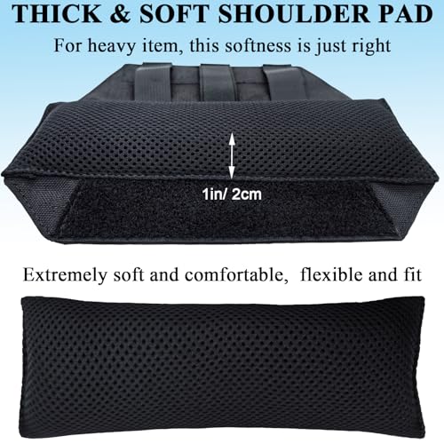Ultra Thick Shoulder Strap Pad 2 Pack, Heavy Load Backpack Strap Pads, High Elasticity Tactical Bag Shoulder Pads - color: 2PCS-Black