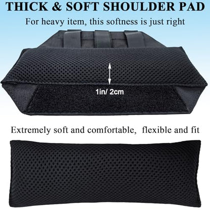 Ultra Thick Shoulder Strap Pad 2 Pack, Heavy Load Backpack Strap Pads, High Elasticity Tactical Bag Shoulder Pads - color: 2PCS-Black