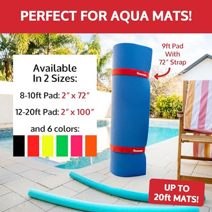Reusable Cinch Straps 2" x 72" - 2 Pack - Hook and Loop Straps (Neon Red) - color: Red, size: 2" x 72"