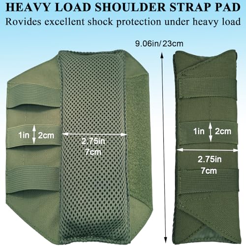 Ultra Thick Shoulder Strap Pad 2 Pack, Heavy Load Backpack Strap Pads, High Elasticity Tactical Bag Shoulder Pads - color: 2PCS-Green