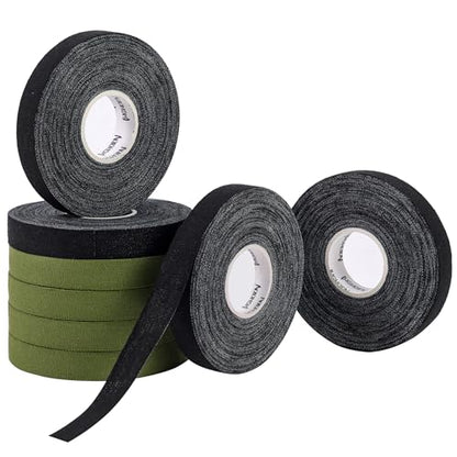Bighorn Athletics Finger Tape, Male Tin, 0.5"x45ft, 8Rolls, Mil Green/Black | Climbing tape with retro design tape holder for tension support & bouldering. EZ tear, strong adhesive, residue-free. - color: Military Green & Black