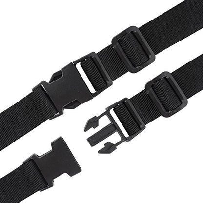 Wisdompro Luggage Strap, 2 Pack Heavy Duty Utility Straps - 68 inch, Black | Lashing Straps with Quick Release Buckle, Adjustable Nylon Belt for Backpacking, Sleeping Bag Compression, Camping, Hiking - color: Black, size: 68 inches