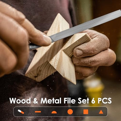 Small File Set, Needle Diamond File 13PCS, 6pcs Jewlers Files & 6pcs Steel Files Precision Metal Work, Woodworking, Plastic Carving Tool with Steel Brush and Carry Case - color: Black-13pcs