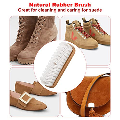 Cosmos Set of 2 Shoe Brush Cleaner Kit, Suede & Leather Polish Brush Set, Crepe Brush Eraser & Stain Remover for Cleaning Polishing Suede, Boots, Shoes & Handbag
