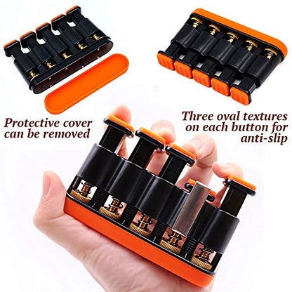 DILIMI Finger Strengthener, Guitar Beginner Exercier, Finger Trainer, Hand Grip Strength Trainer for Athletes,Musicians - color: Orange