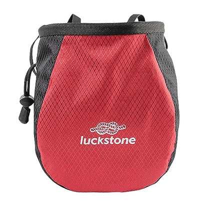 Drawstring Pouch Gym Chalk Bag Refillable Equipment Portable Wide Opening Design Wrist Bush Lightweight Carry Bag Suitable for Climbing - color: Red