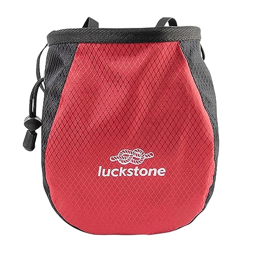 Drawstring Pouch Gym Chalk Bag Refillable Equipment Portable Wide Opening Design Wrist Bush Lightweight Carry Bag Suitable for Climbing - color: Red