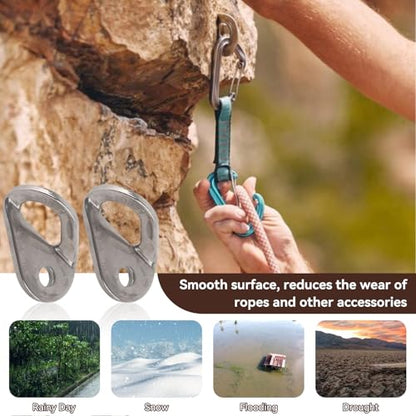 HERCHR Bolt Hanger, 2Pcs 304 Stainless Steel Bolt Hanger Outdoor Caving Protection Hardware Accessory for Outdoor Mountain Climbing - size: M10