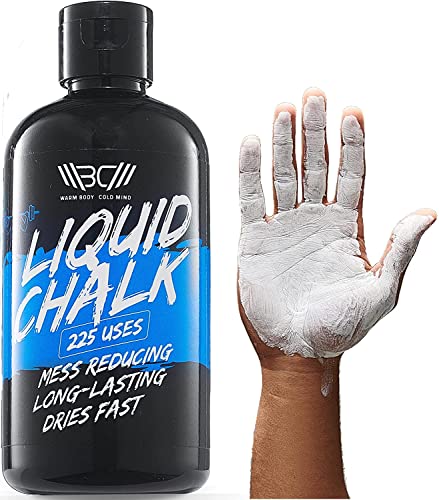 WARM BODY COLD MIND Mess Free Liquid Chalk - Gym Chalk for Weightlifting, Gymnastics, Climbing, Powerlifting - Sports Chalk - Hand Grip Chalk - style: 250ml White