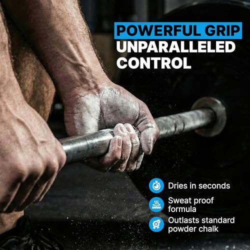 Liquid Chalk, Quick Drying & Mess Free Gym Chalk for Weightlifting, Gymnastics, Rock Climbing, and Lifting. Pro-Level Sweat Resistance & Long Lasting for Stronger Hand Grip