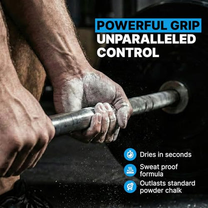 Liquid Chalk, Quick Drying & Mess Free Gym Chalk for Weightlifting, Gymnastics, Rock Climbing, and Lifting. Pro-Level Sweat Resistance & Long Lasting for Stronger Hand Grip