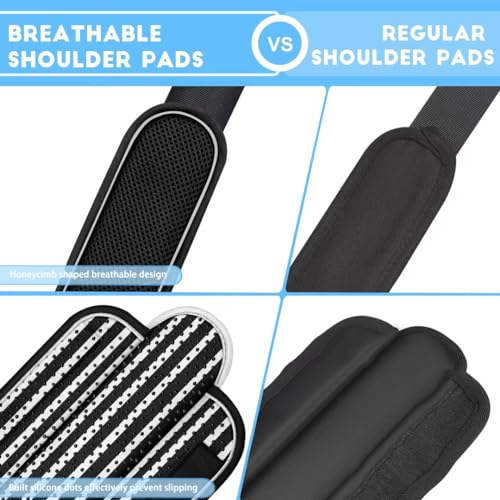 ZINZ 2-Pack Universal Shoulder Pad with Ultra thick Cushion for Bag Luggage Bag Crossbody, Plus Long & Anti-Slip & Breathable,Black White-2Pack - color: Black White-2pack
