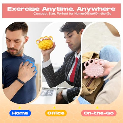 Hand Exercise Ball, Finger Therapy Ball, Grip Strengthener for Adults - Stress Relief, Massage Ball, Resistance Training for Wrist Flexibility, Hand Strengthening, Anxiety Relief - color: Yellow