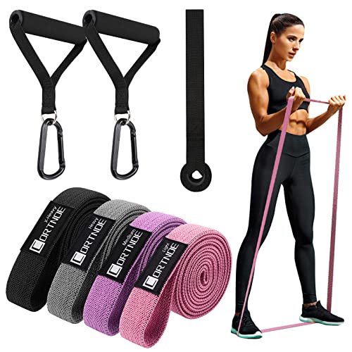 Resistance Bands with Handles,Pull Up Bands Fabric Long Resistance Bands Set of 10 Long Workout Bands with Door Anchor, Handles, Exercise Bands for Working Out, Weight Training
