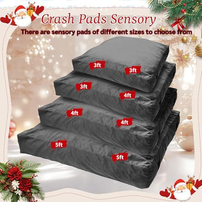 WOUDY Crash Mats for Kids Sensory, Sensory Pads for Autistic Children,Soft Foam Landing Zone, Soft, High-Density Foam Landing Zone Provides Safe Sensory, with Washable Cover - size: 3FT grey