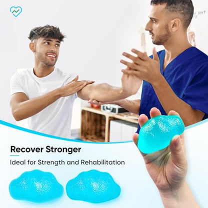 FitBeast Stress Balls for Adults, Hand Exercise Balls 6 Pack, Stress Relief & Grip Strength Trainer, Squishy Balls & Squeeze Balls for Arthritis, Carpal Tunnel, Hand Therapy with 3 Resistance Levels - color: Teal Blue, Amethyst Purple, Midnight Black