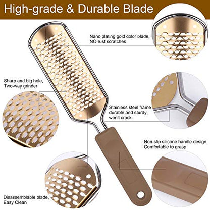 2 Pack Foot File Callus Remover Rasp Feet Scrubber for Dead Skin | Stainless Steel Foot Scraper