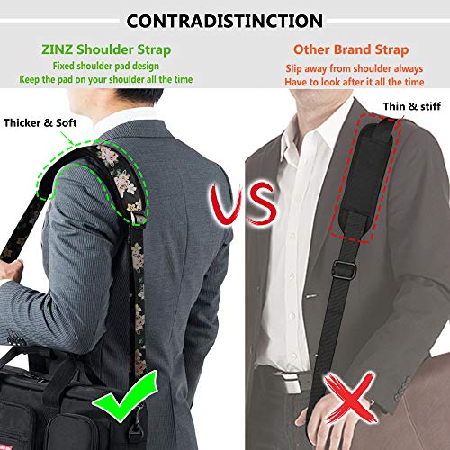 ZINZ Bag Shoulder Strap, Padded Adjustable Shoulder Strap Replacement - color: Dark Rose, size: 57"