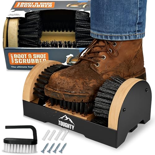 Boot Scrubber with Hand Brush, Heavy Duty Boot Cleaner, Black - style: Boot Scrubber with Hand Brush
