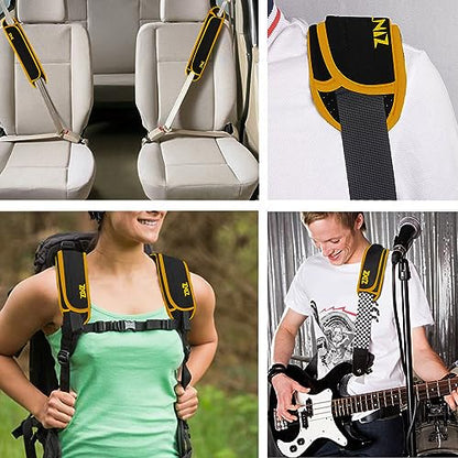 Ultra Thick & Breathable Universal Shoulder Pad Cushion for Bag - Long & Comfort - color: Black&yellow