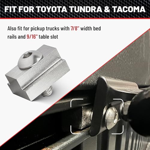 RED WOLF Thread 3/8"-16 T-Slot Nut Button Socket Cap Screw 10 Pack for Toyota Tundra Tacoma Pickup Truck Cargo Bed Rail Deck Cleat Rack Trail 304 Stainless Steel Tie Down w/Wrench
