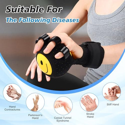 Anti Spasticity Hand Ball Splint Stroke Hand Recovery Device | Hand Therapy Balls for Hand Contracture, Spasm,Wrist Weakness and Carpal Tunnel Syndrome,Fit Both Right or Left Hand