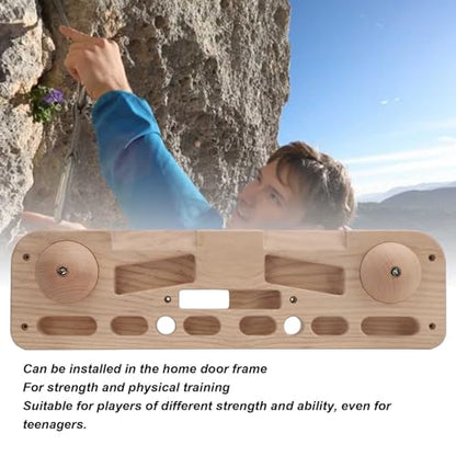 Keenso Wooden Rock Climbing Hangboard, Wooden Hangboard Climbing Board Fingerboard Climbing Training Board for Building Core Strength and Endurance
